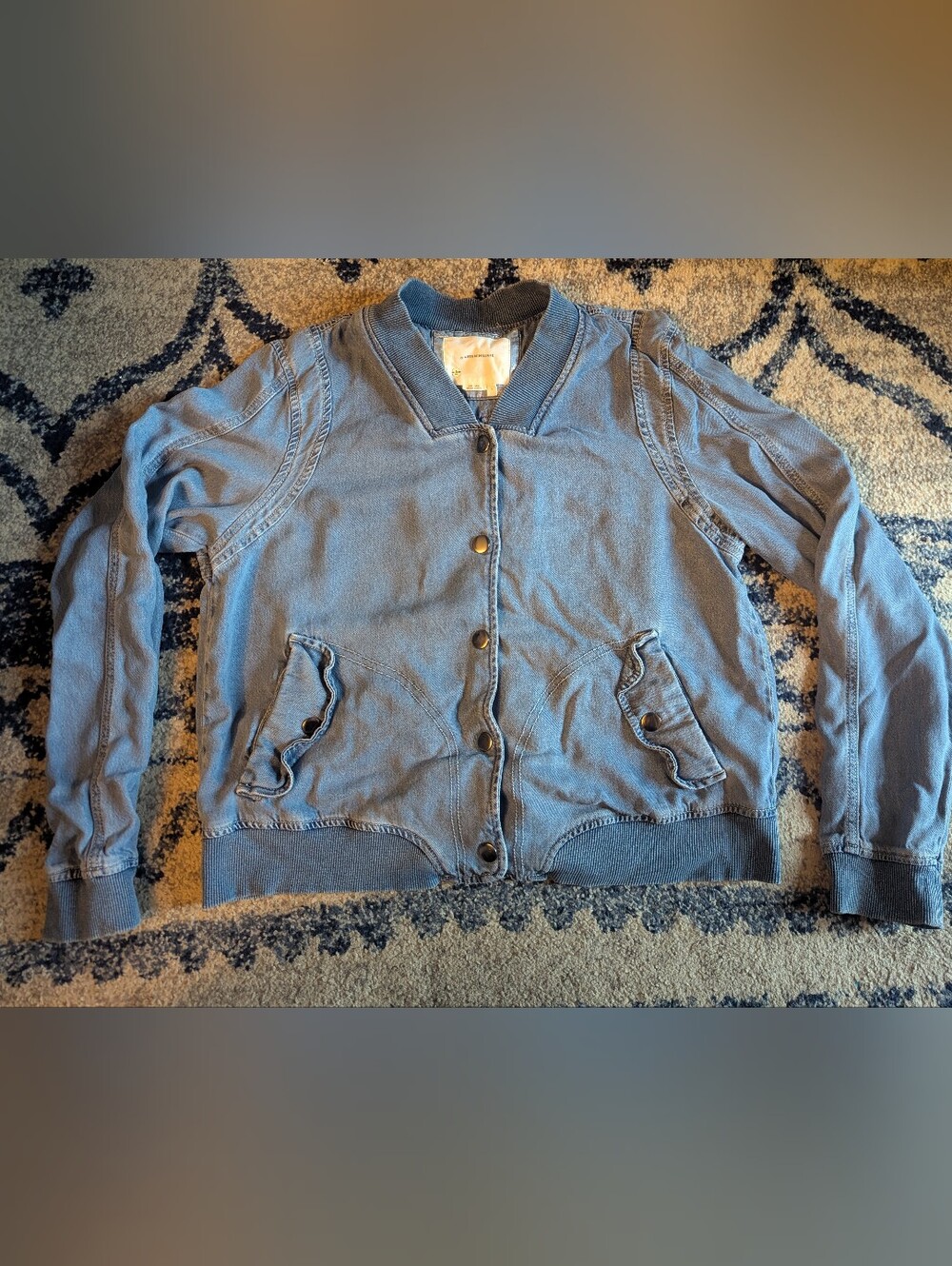 Anthropologie Lightweight Casual Denim Jacket Size Large